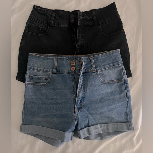 Set of 2 1 Forever 21 - Jean Shorts - Blue - Black - Size 29 - High Waisted - Picture 1 of 7